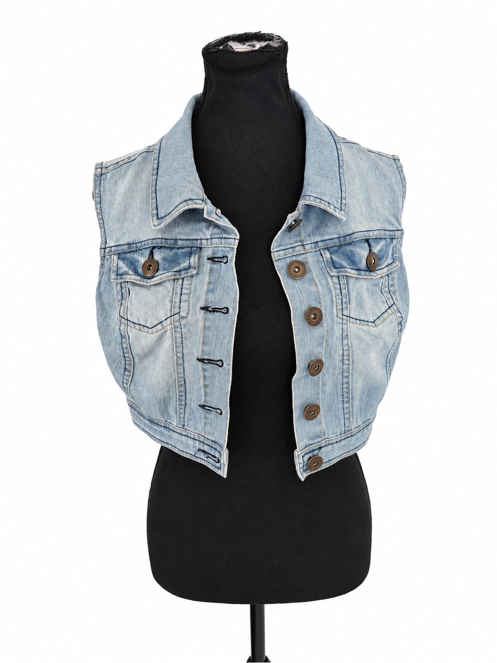 Highway Jeans Cropped Denim Vest Size M